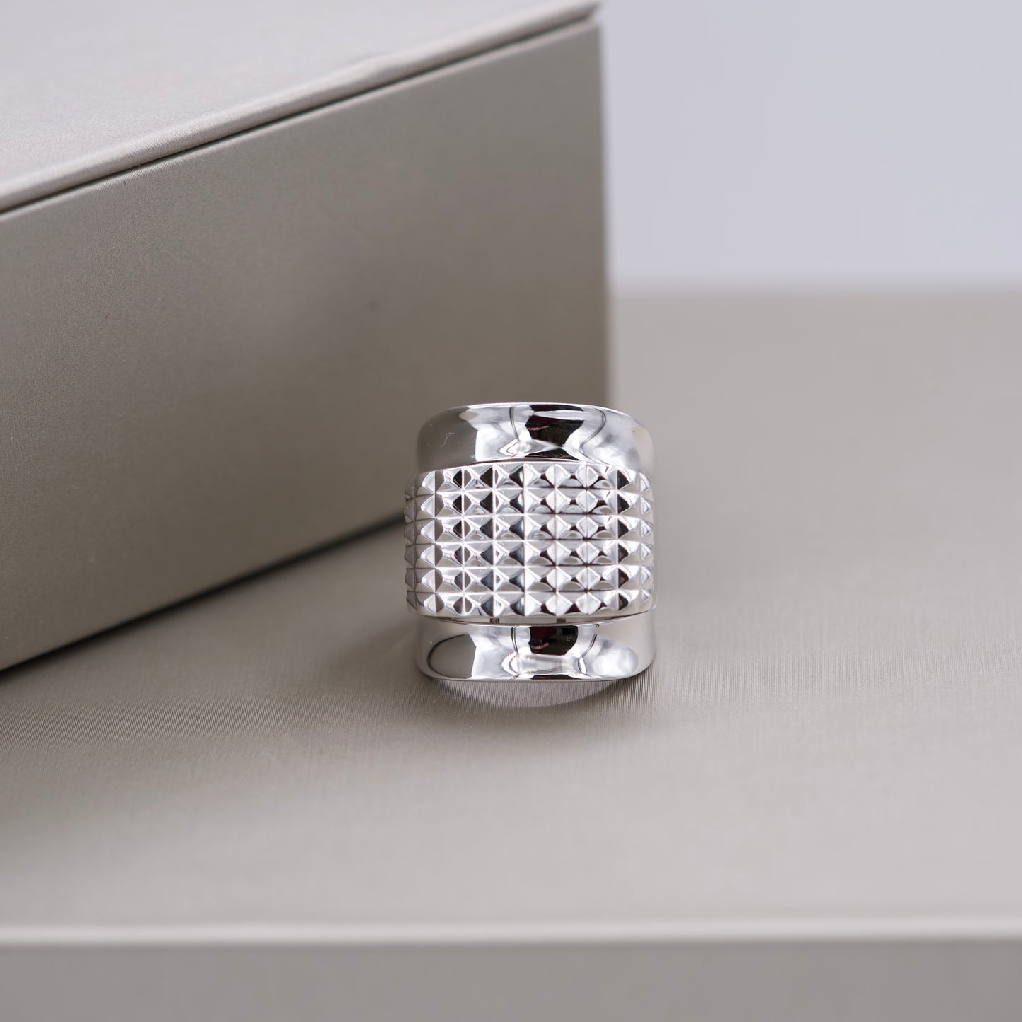 Textured White Gold Ring