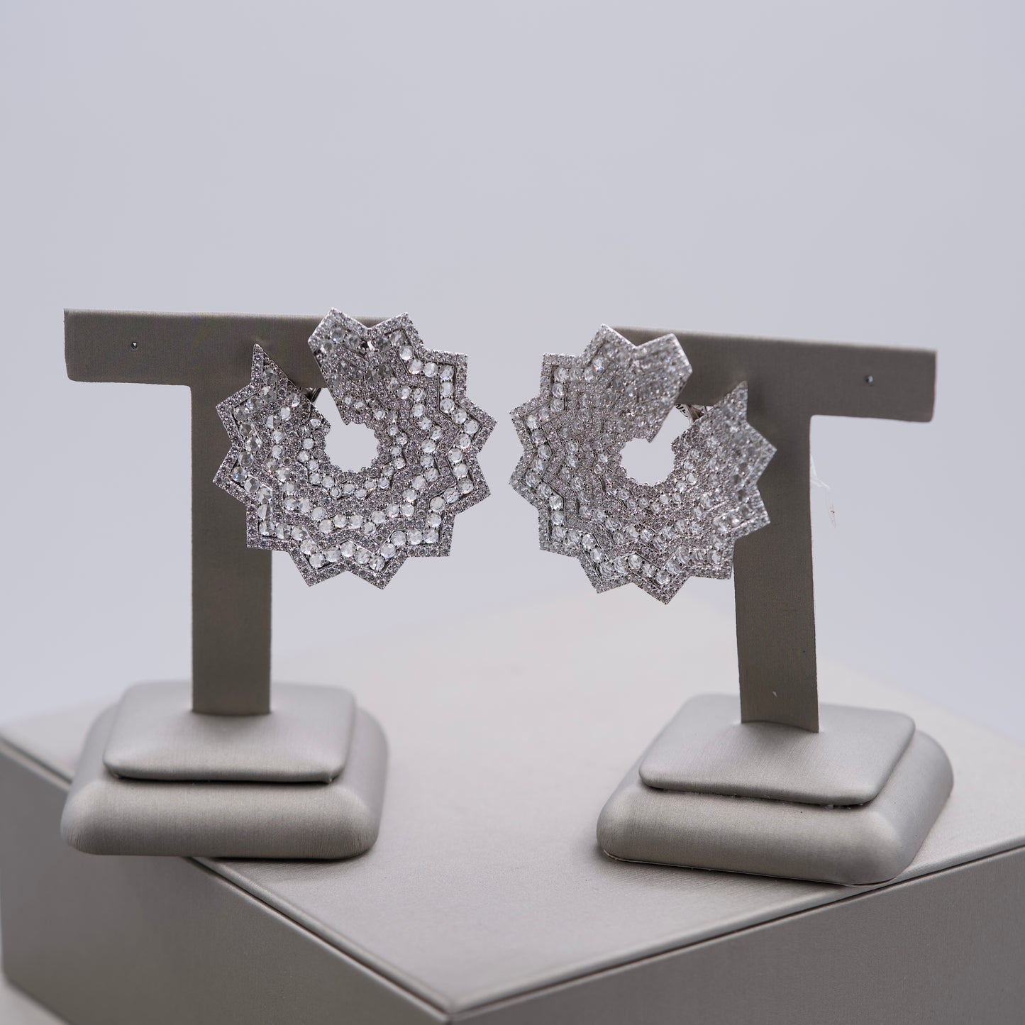 Diamond Fan Earrings