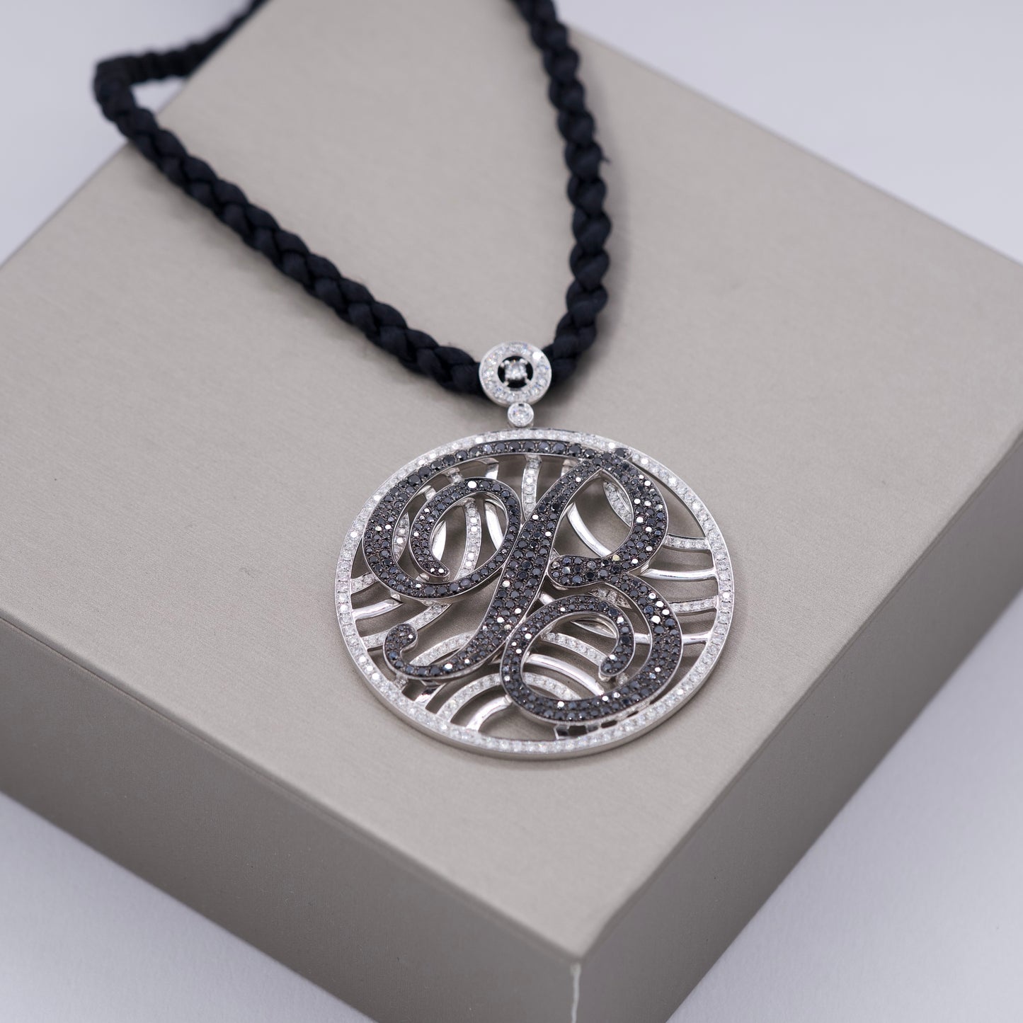 Black Diamond B Necklace