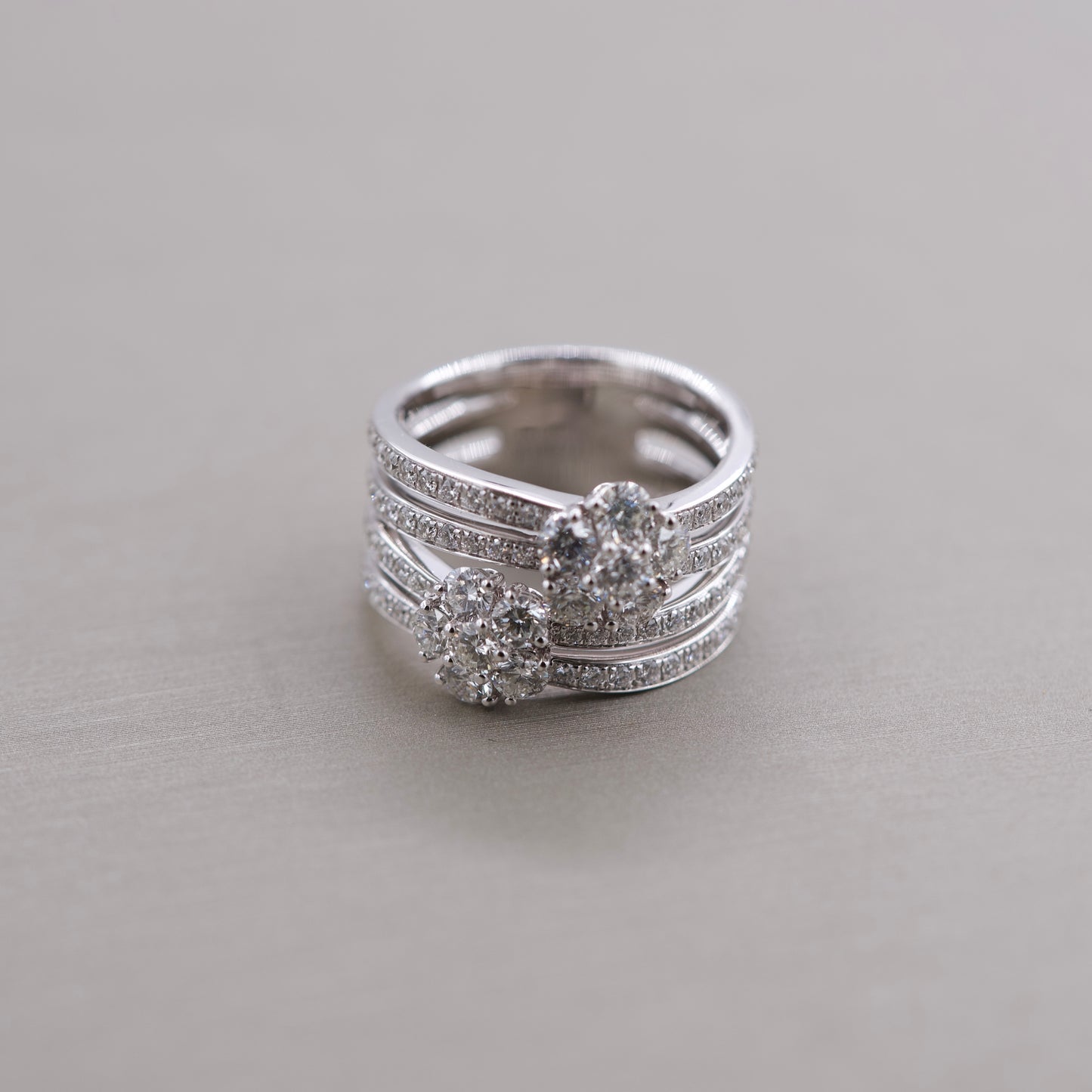 Flower Diamond Stack Ring