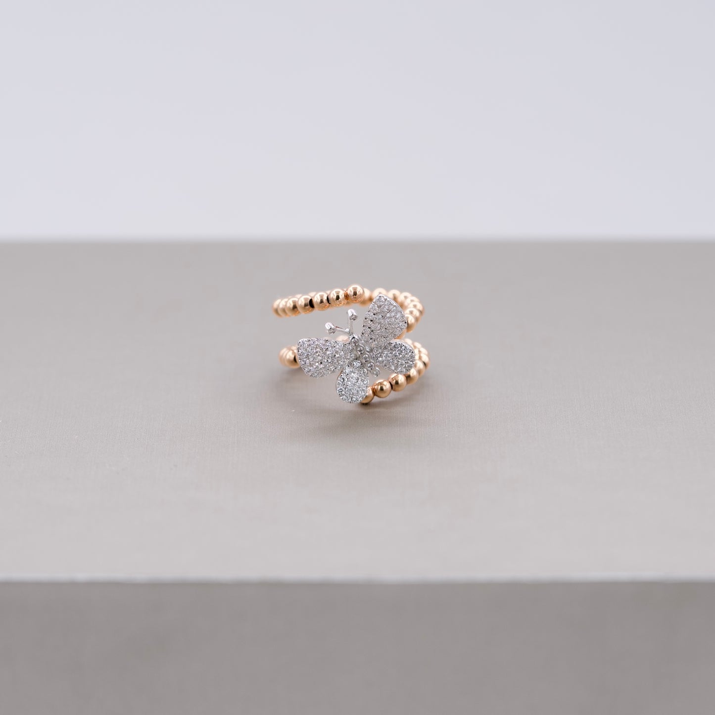 Butterfly Ring Bead Wraparound Ring RG