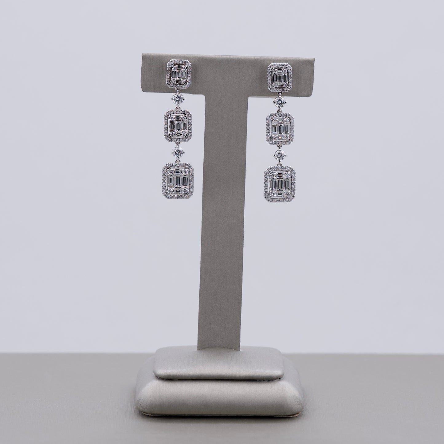 Composite Drop-Down Diamond Earrings