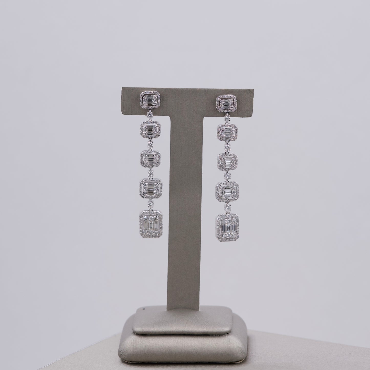 Composite Drop-Down Diamond Earrings