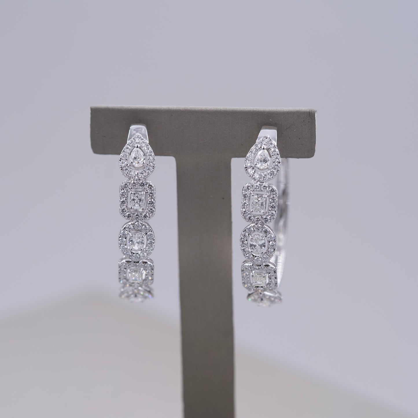 Halo Diamond Hoop Earrings