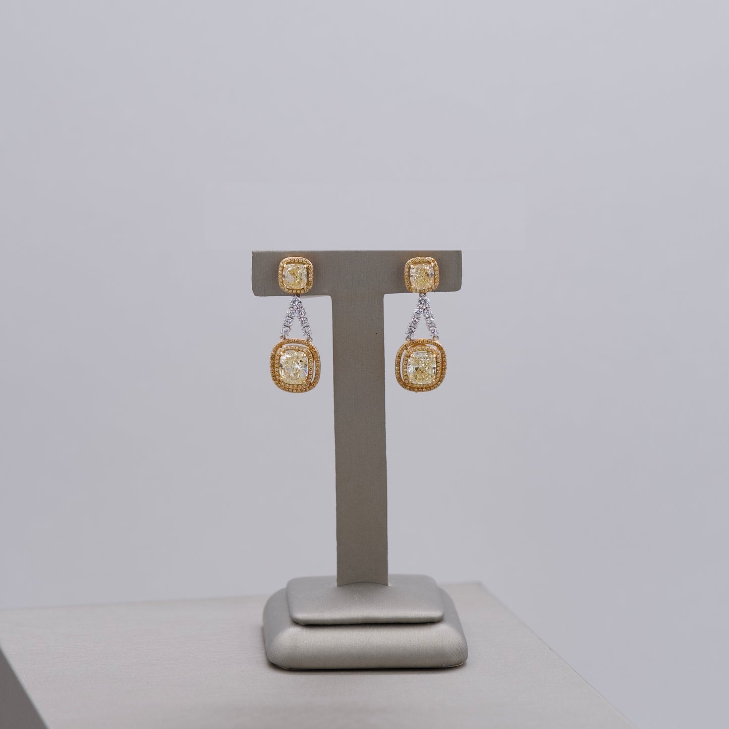 Dangling Yellow Diamond Earrings