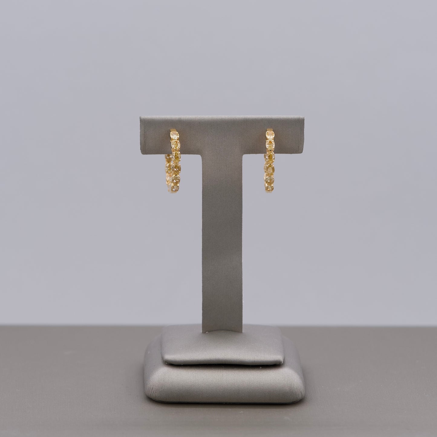 Yellow Diamond Hoop Earrings