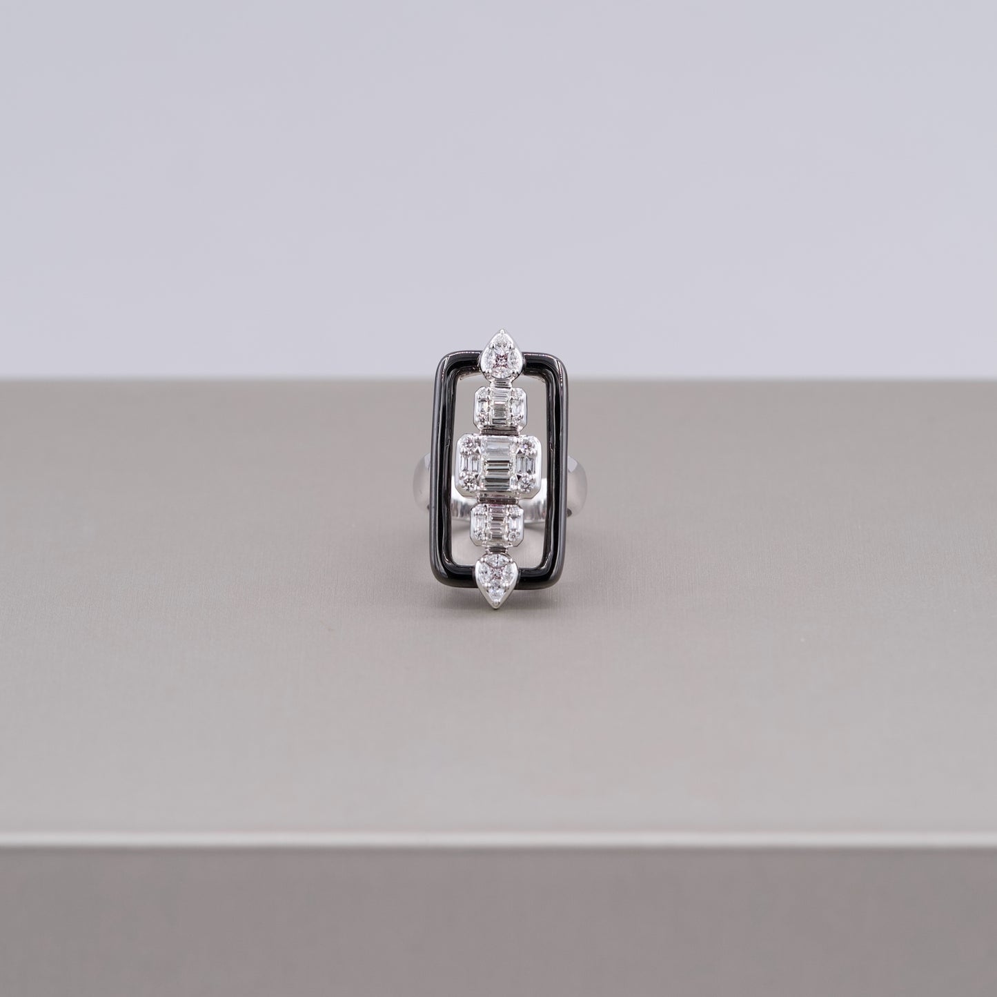 Damaso Black Gold Plated and Diamond Ring
