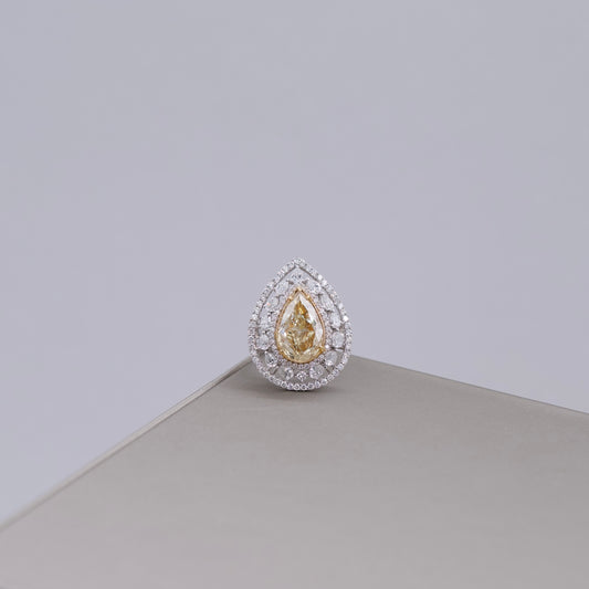 Pear-Shaped Yellow Diamond Ring