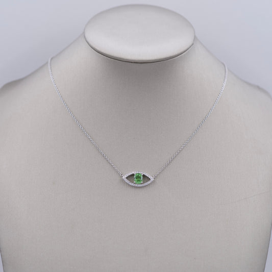 Green Tsavorite Eye Necklace