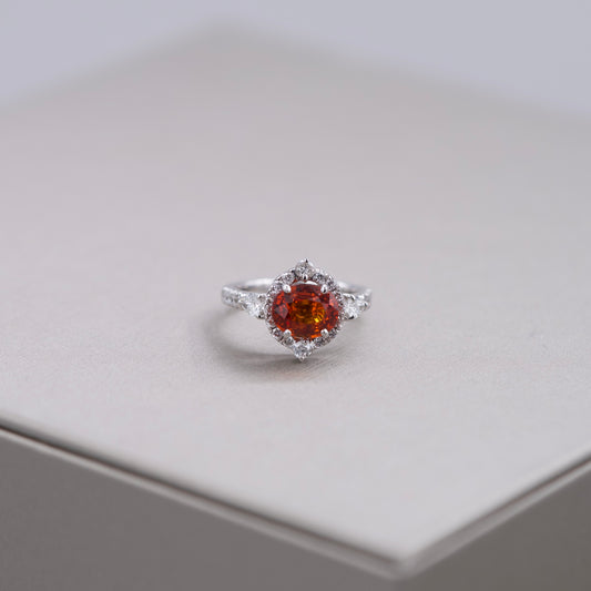 Orange Sapphire Ring