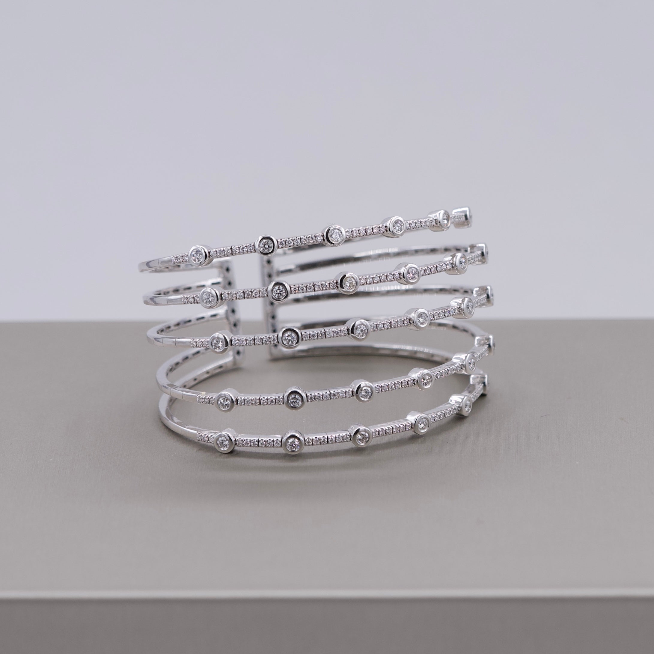Spring Button Bangle Diamond Spring Bangle – Flower Diamond
