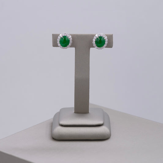Round Jade Earrings