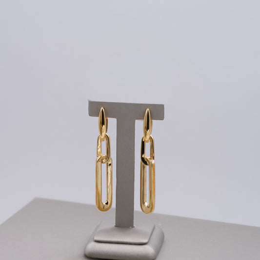 Yellow Gold Chain Earrings