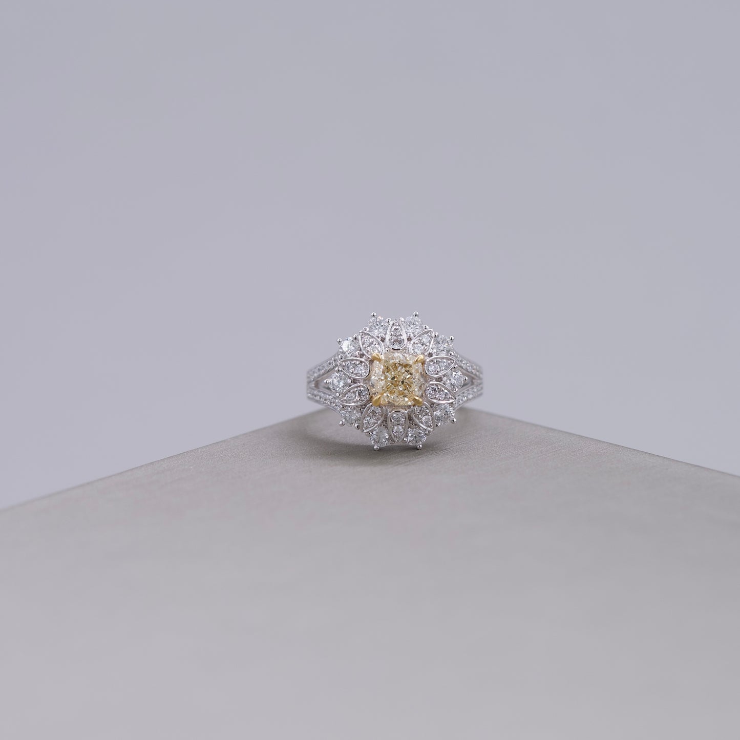 Yellow Diamond Snowflake Ring