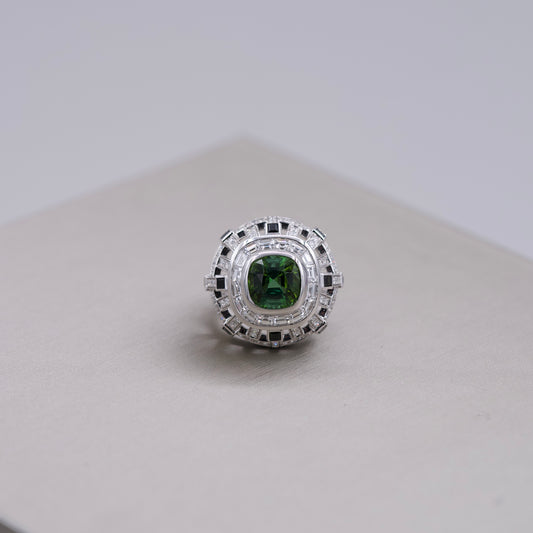 Green Tourmaline Ball Ring