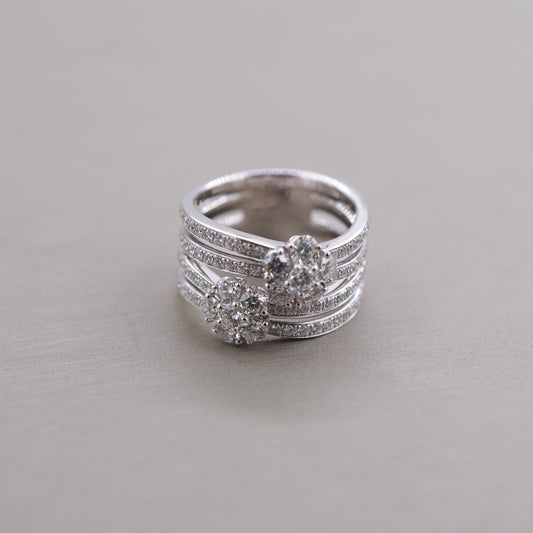 Flower Diamond Stack Ring
