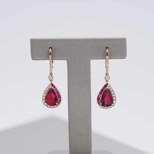 Mozambique Pigeon Blood Ruby Earrings