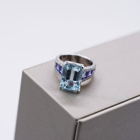 Aquamarine & Tanzanite Ring