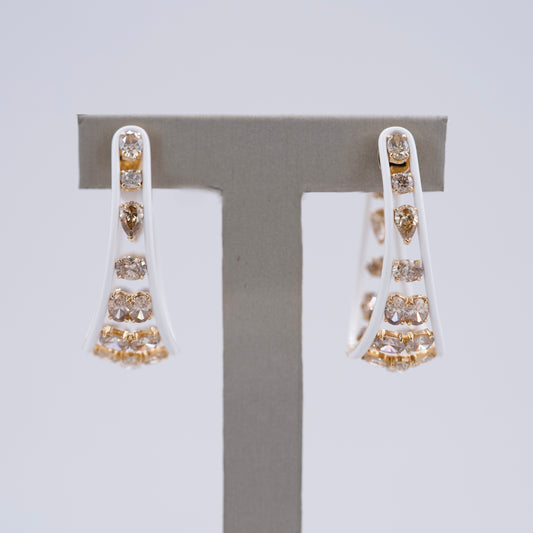 Etho Maria Champagne Diamonds Hoop Earrings