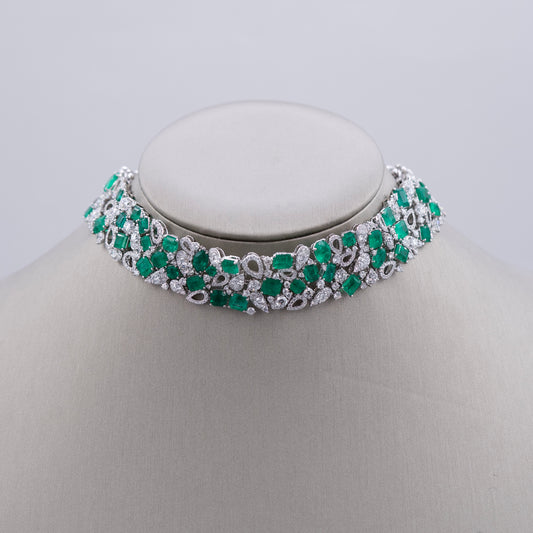 Emeralds & Diamonds Choker / Bracelet