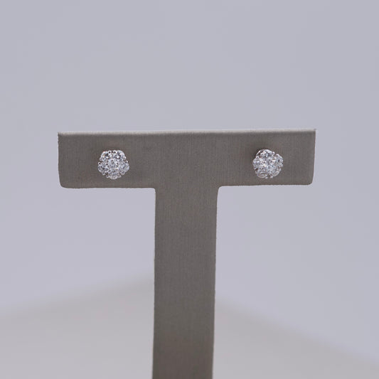 Small Flower Diamond Stud Earrings