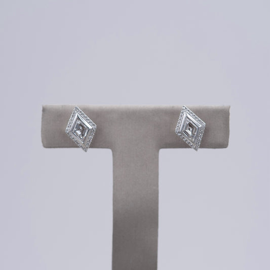 Diamond-Shaped Diamond Earrings