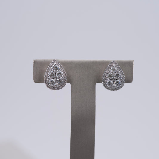 Diamond Teardrop-Shaped Earrings