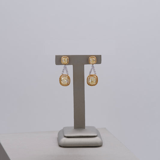 Dangling Yellow Diamond Earrings