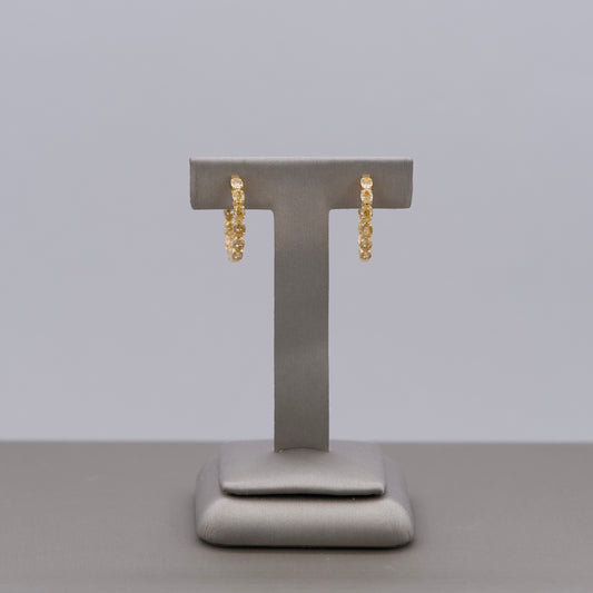 Yellow Diamond Hoop Earrings