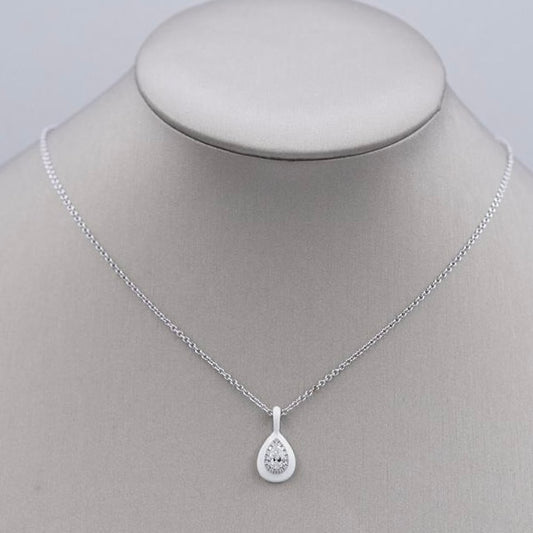 White Enamel and Diamond Necklace